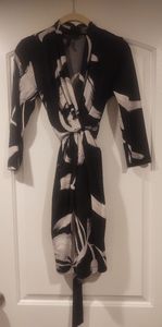 BCBGMaxAzria B&W Wrap Dress XS